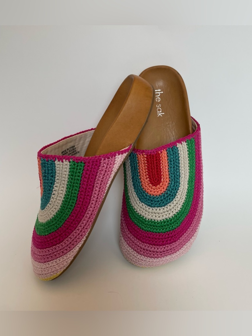 The Sak Multicolor Crochet Mule / Clog – Pink, Green & Cream – Size 8 🌸✨ - Picture 2 of 15
